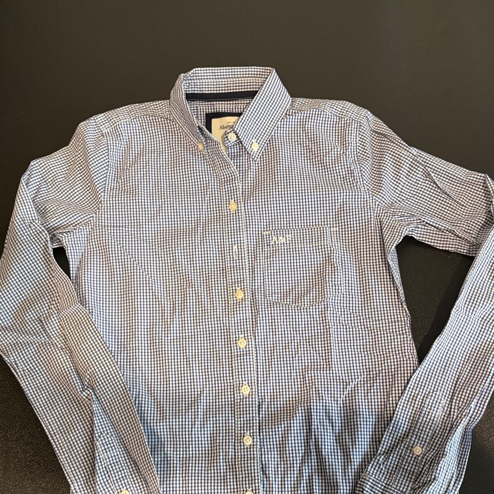 Abercrombie & Fitch Blue and White Checkered Shirt